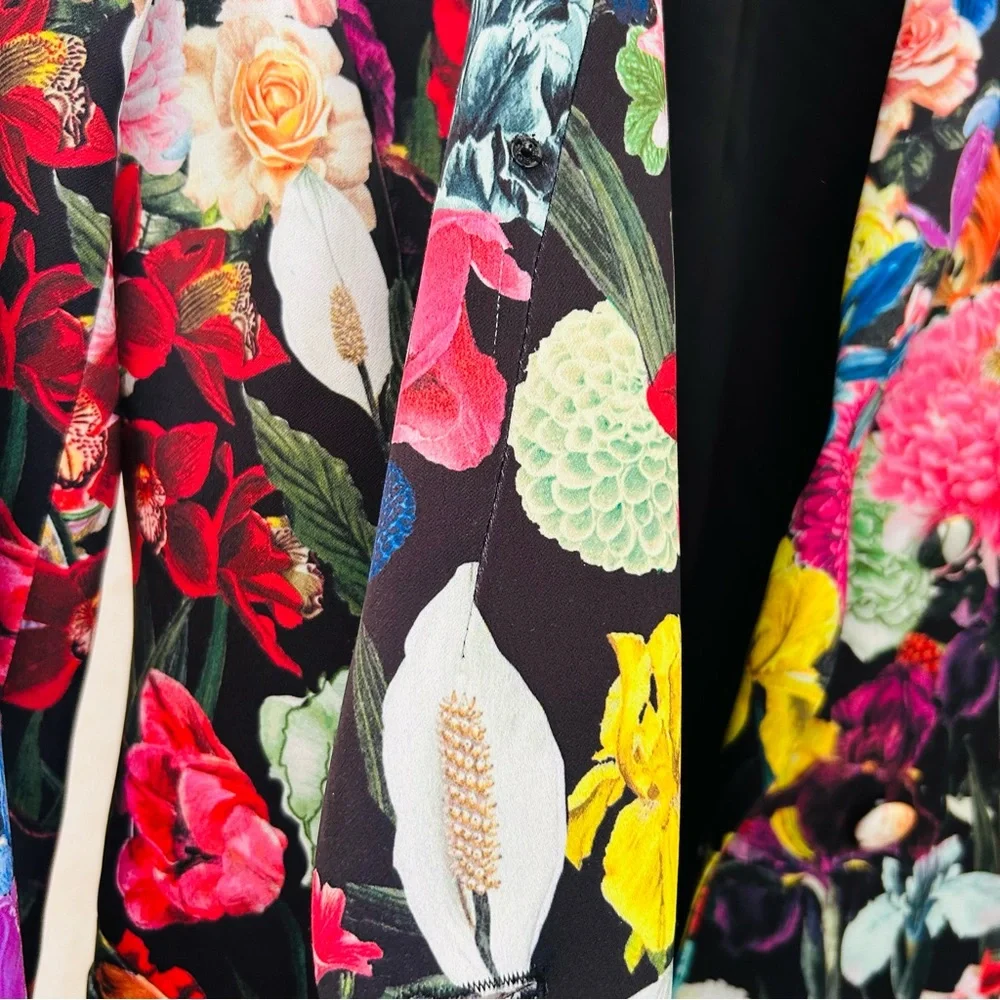 Dress or Trench coat? Alice + Olivia Latoya Floral Botanical Blazer  Dress 10 - Picture 14 of 15
